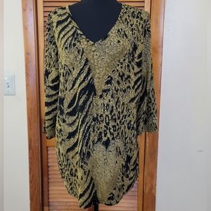 EUC Avenue Metallic Blouse Size 14/16